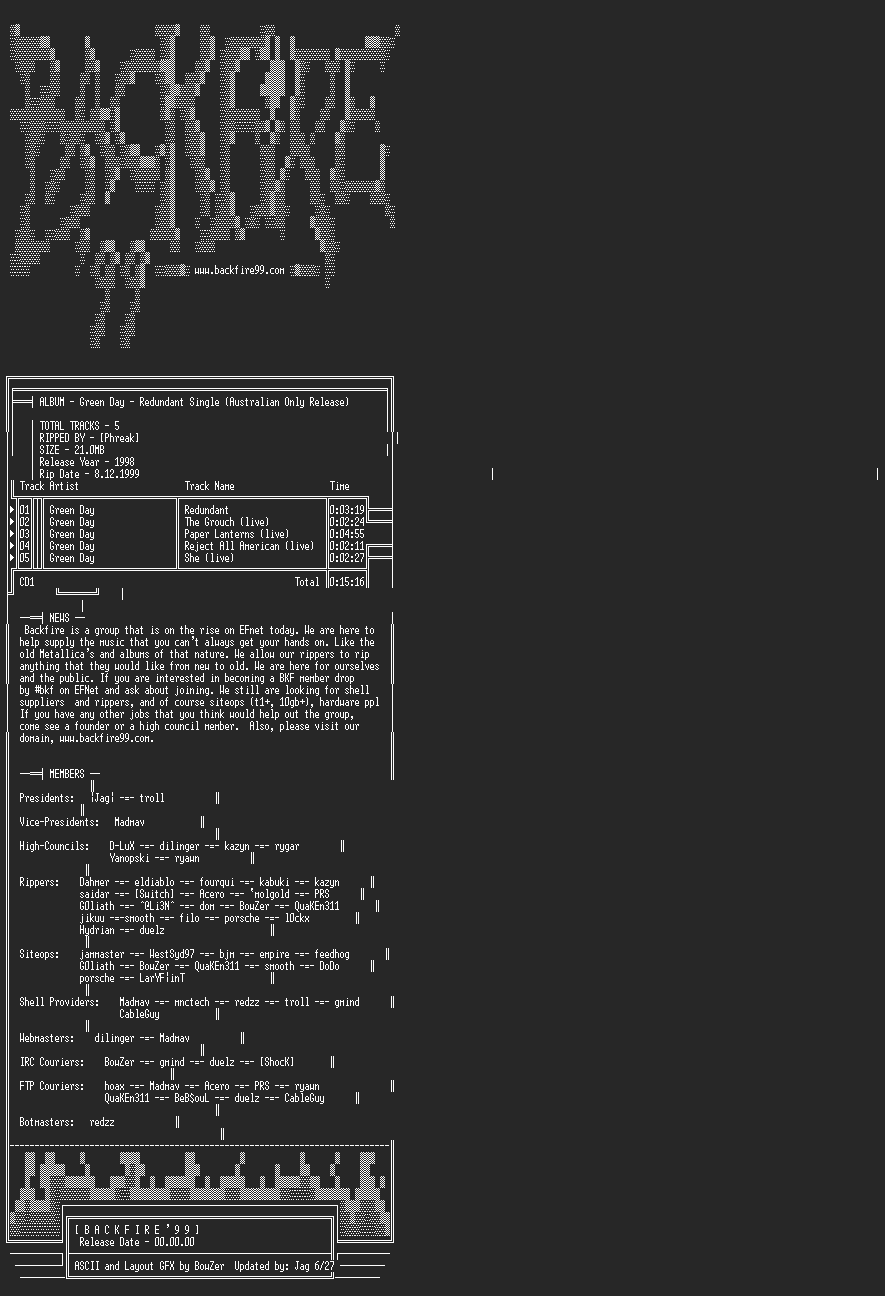 NFO file for Green_Day_-_Redundant-1998-BKF