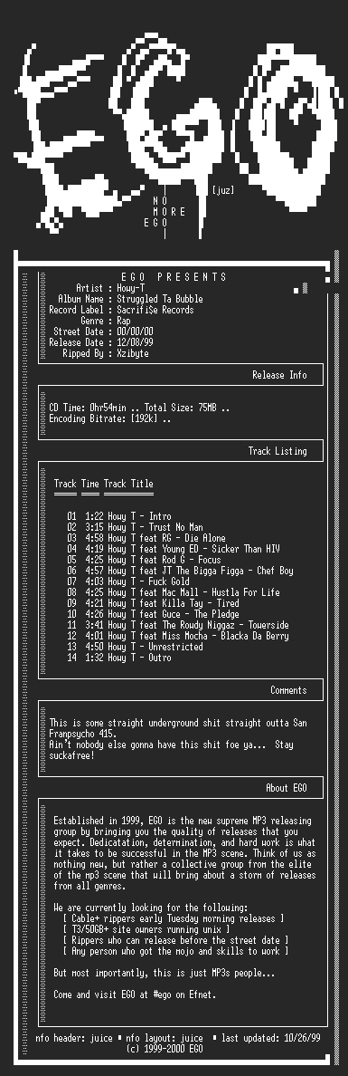 NFO file for Howy_T-Struggled_Ta_Bubble-1999-EGO