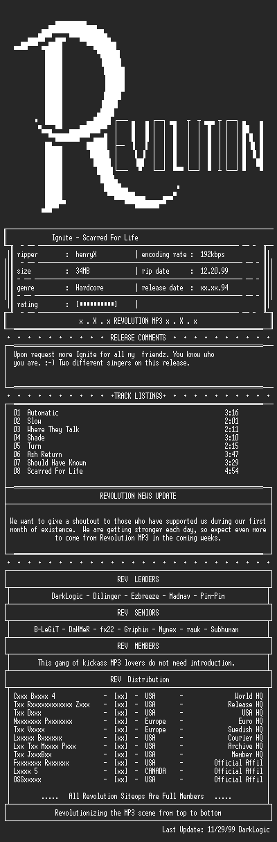 NFO file for Ignite-Scarred_For_Life-1994-REV