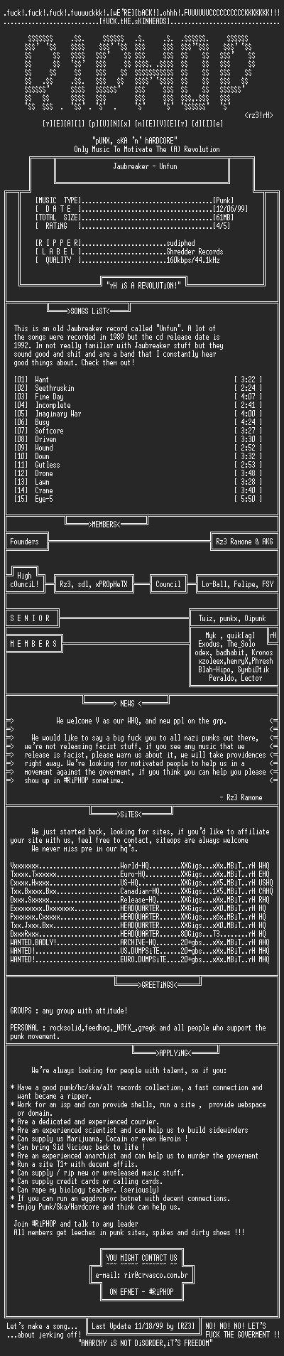 NFO file for Jawbreaker-Unfun-1992-rH