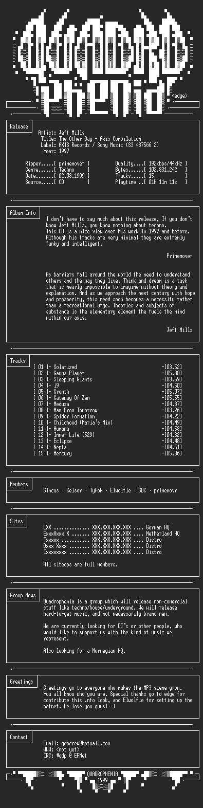 NFO file for Jeff_Mills-Axis_The_Other_Day-1997-QDP