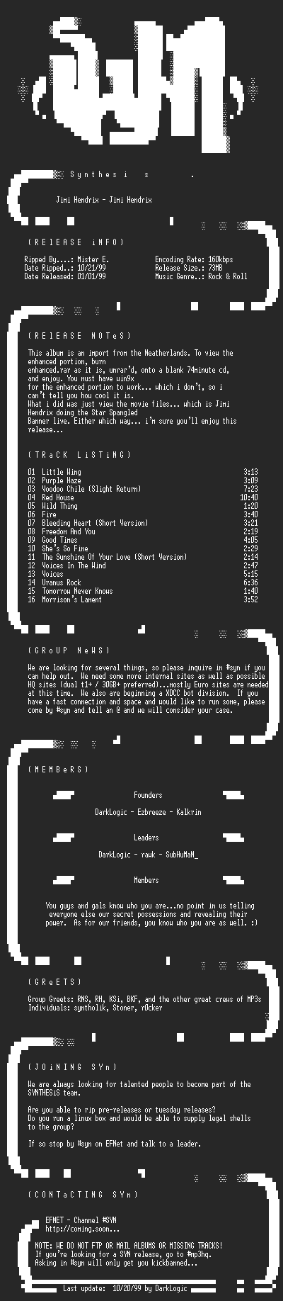 NFO file for Jimi_Hendrix-Jimi_Hendrix-1999-SYN