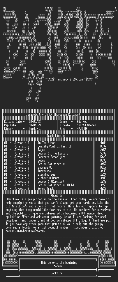 NFO file for Jurassic_5_-_J5_LP_(European_Release)-1998-BKF