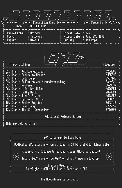 NFO file for Khan-1_900_get_khan-1999-apc