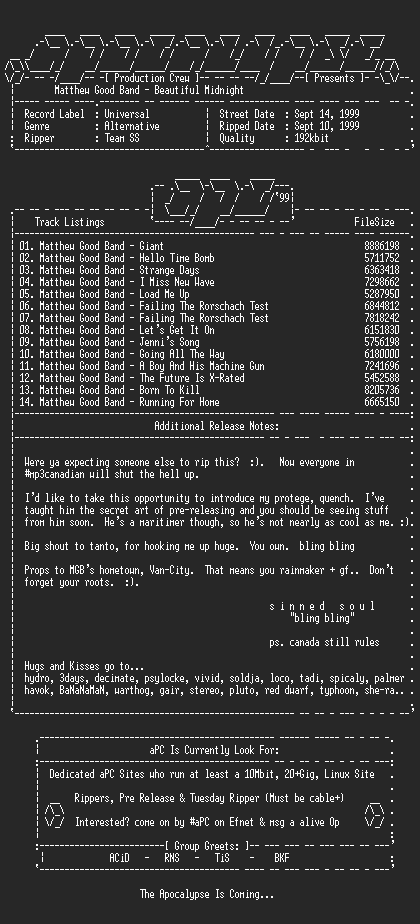 NFO file for Matthew_Good_Band-Beautiful_Midnight-1999-Sinned-aPC