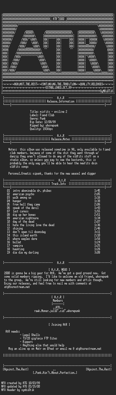 NFO file for Misfits-Evilive_2-1998-ATR