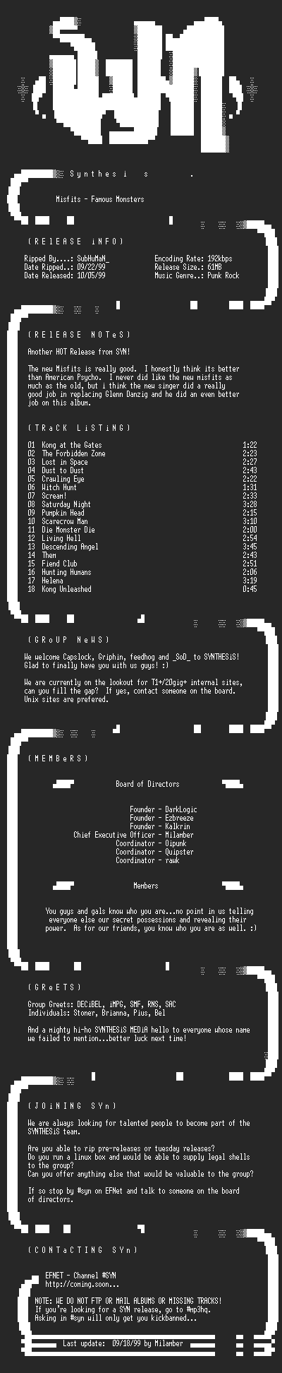 NFO file for Misfits-Famous_Monsters-1999-SYN