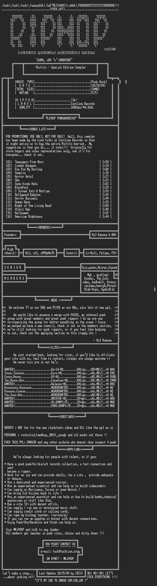 NFO file for Misfits-Special_Edition_Sampler-1999-rH