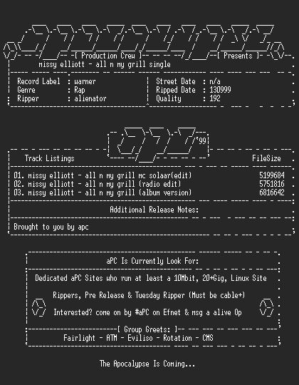 NFO file for Missy_Elliott-All_N_My_Grill_feat_Mc_Solaar-1999-aPC