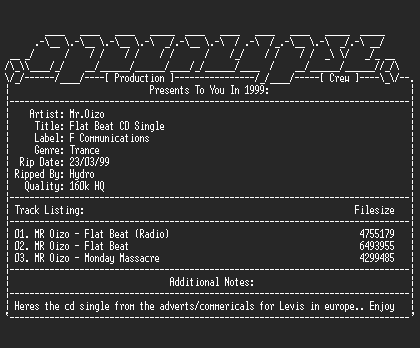 NFO file for Mr.Oizo-Flat_Beat_CD_Single-aPC