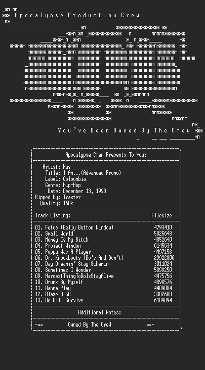 NFO file for Nas-i_am_advanced_promo-apc-traxter