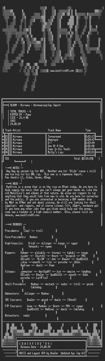 NFO file for Nirvana_-_Hormoaning_Import-1992-BKF