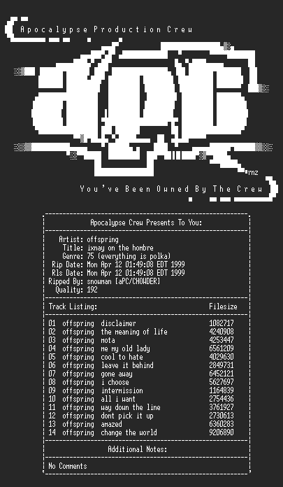 NFO file for Offspring-Ixnay_On_The_Hombre-(1997)-aPC