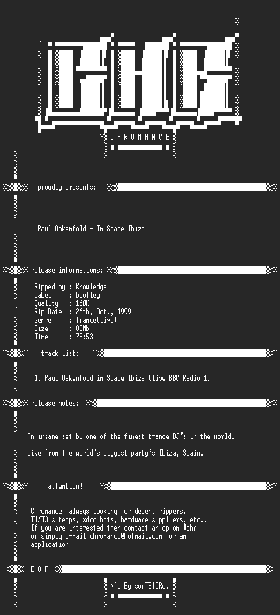 NFO file for Paul_Oakenfold-In_Space_Ibiza-1999-CHR
