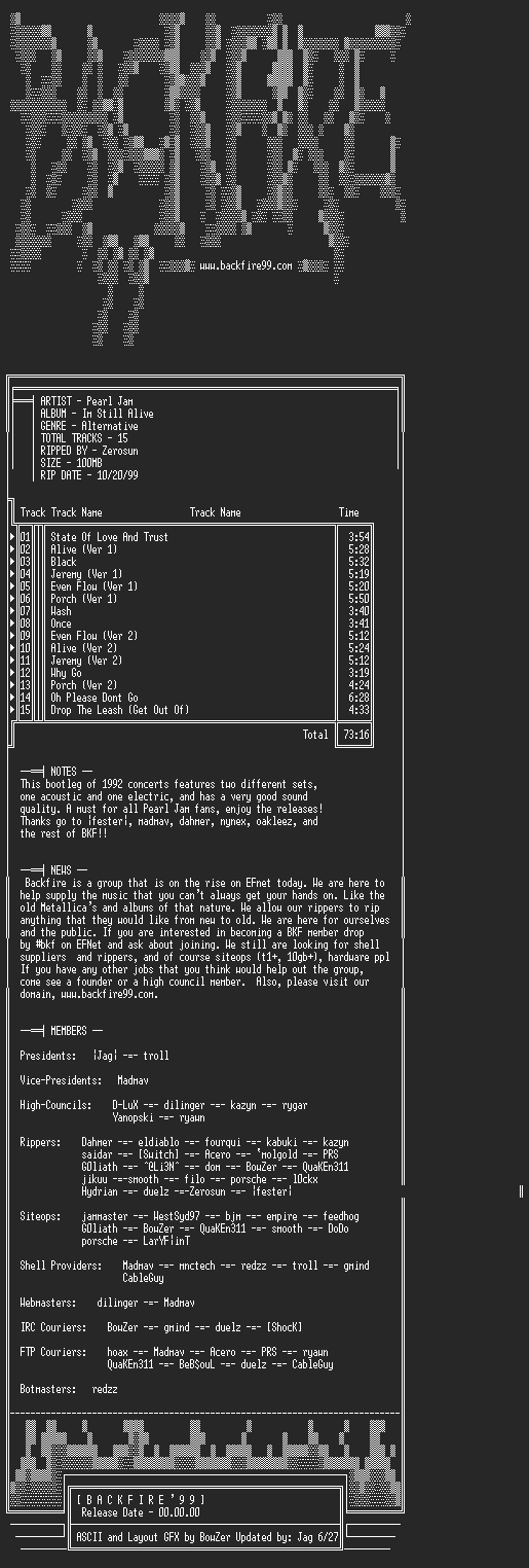 NFO file for Pearl_Jam_-_Im_Still_Alive-1993-BKF