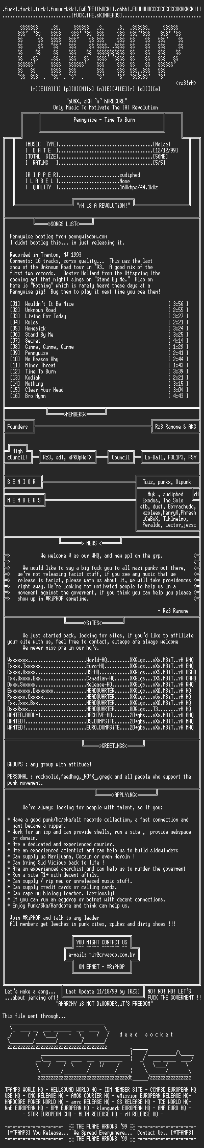 NFO file for Pennywise-Time_to_Burn-1993-rH