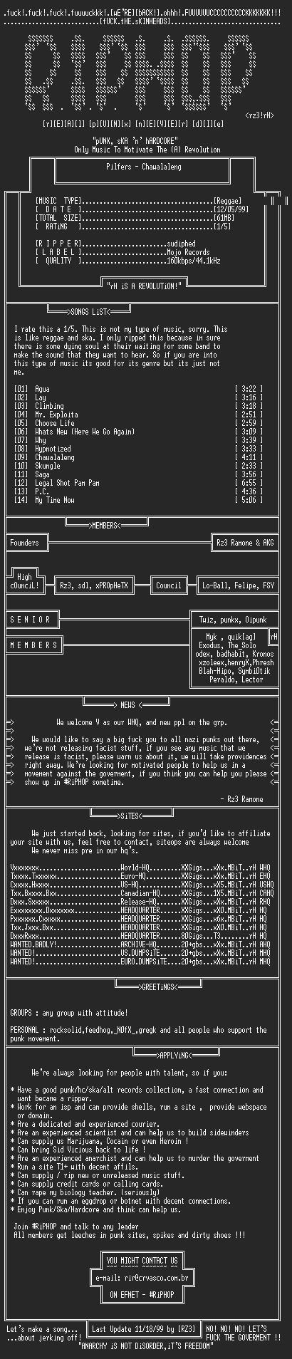 NFO file for Pilfers-Chawalaleng-1999-rH