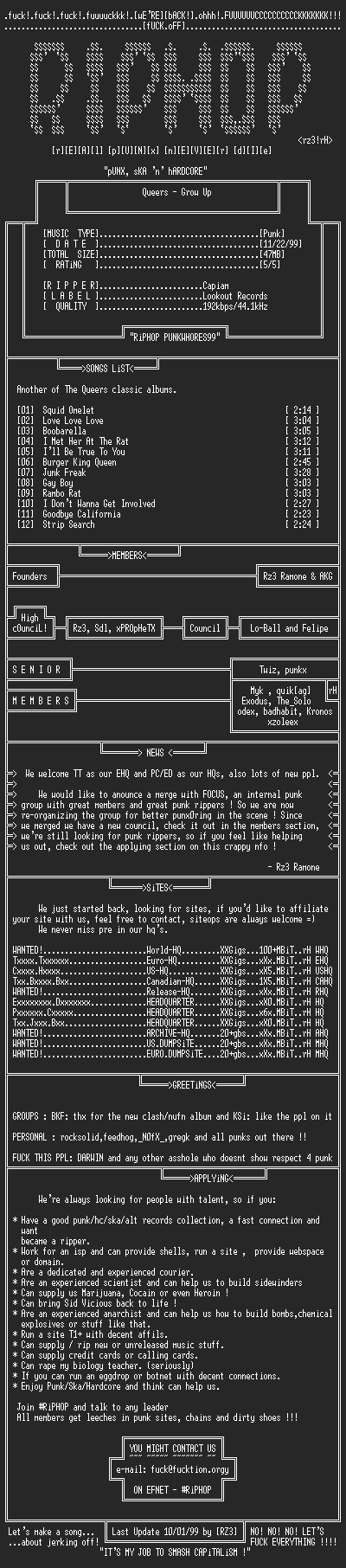 NFO file for Queers-Grow_Up-1994-rH