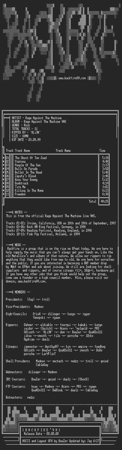 NFO file for Rage_Against_The_Machine-Rage_Against_The_Machine_VHS-1997-BKF