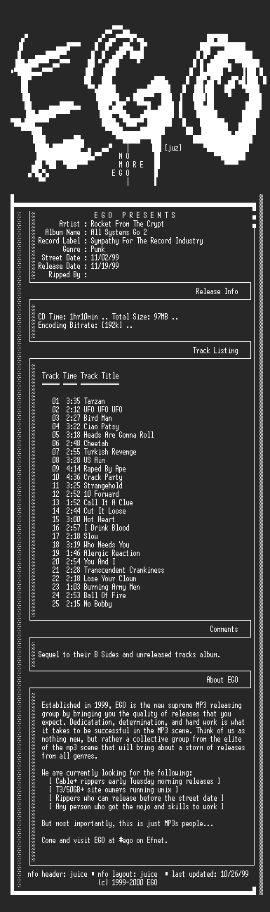 NFO file for Rocket_From_The_Crypt-All_Systems_Go_2-1999-EGO