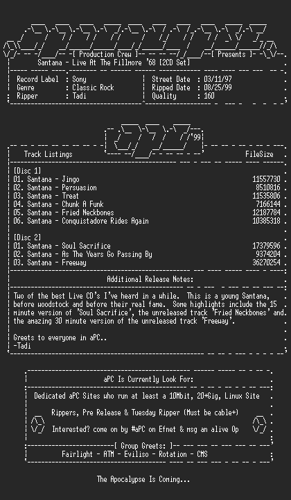 NFO file for Santana-live_at_the_fillmore_68-apc