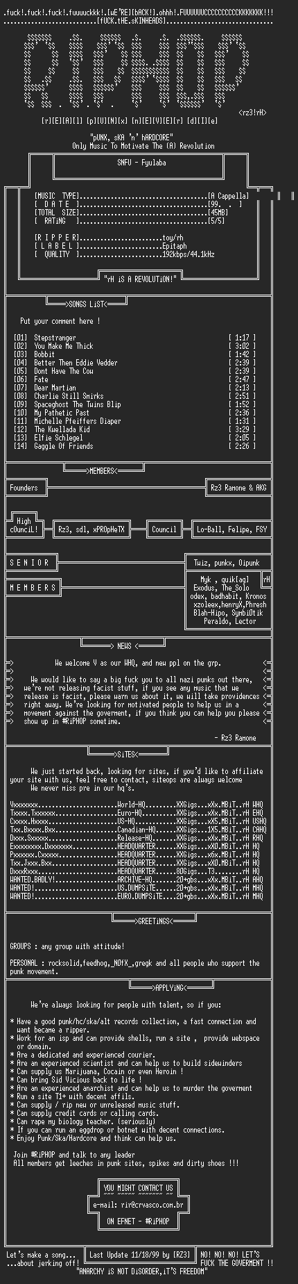 NFO file for SNFU-Fyulaba-1999-rH