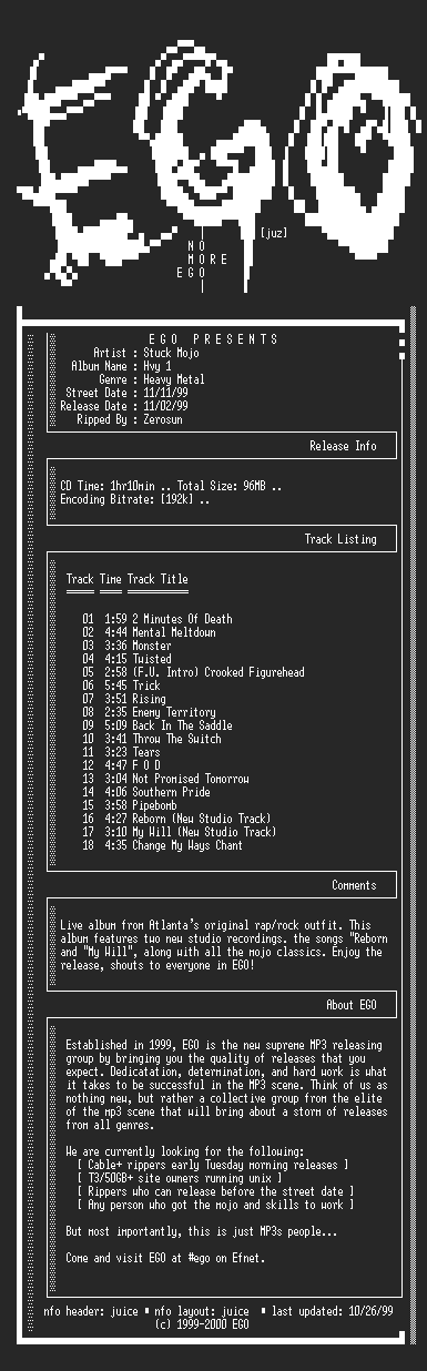 NFO file for Stuck_Mojo-Hvy_1-1999-EGO