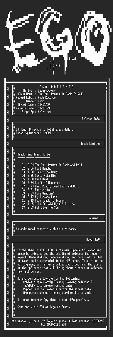 NFO file for Supersuckers-The_Evil_Powers_Of_Rock_n_Roll-1999-EGO