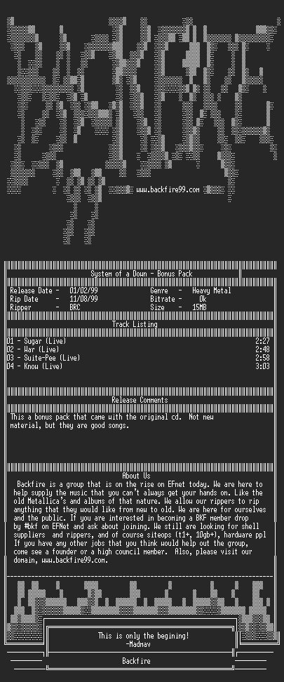 NFO file for System_Of_A_Down-Bonus_Pack-1999-BKF