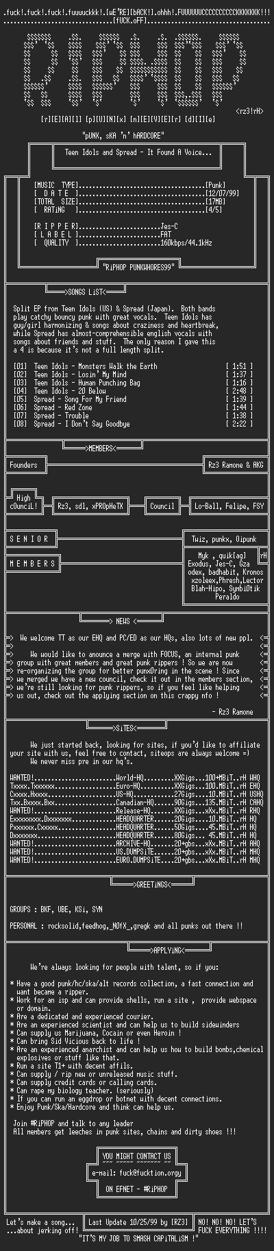 NFO file for Teen_Idols_and_Spread-It_Found_A_Voice.-1999-rH