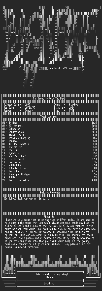 NFO file for The_Grouch_-_Fuck_The_Dumb-1999-BKF