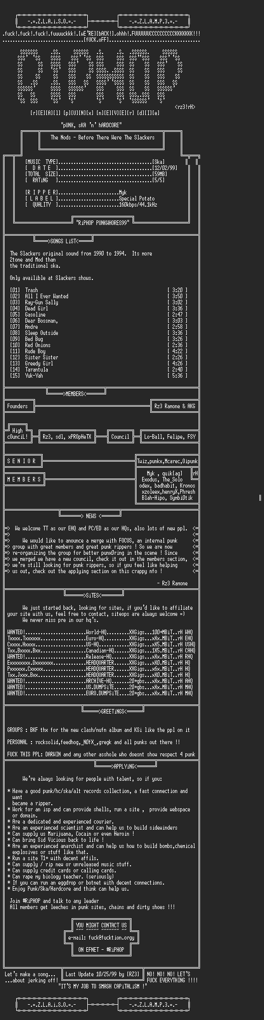 NFO file for The_Nods-Before_There_Were_The_Slackers_There_Were-1999-rH