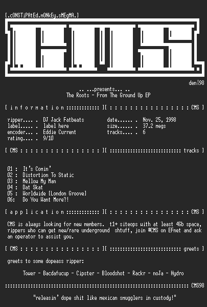 NFO file for The_Roots-From_The_Ground_Up-EP-1994-CMS