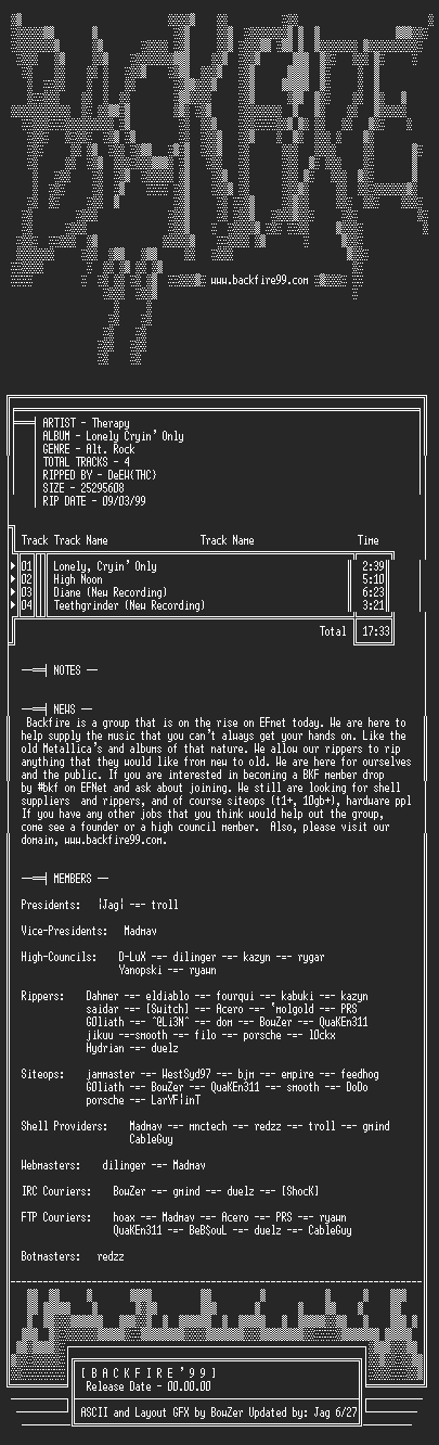 NFO file for Therapy-Lonely_Cryin_Only-1998-BKF