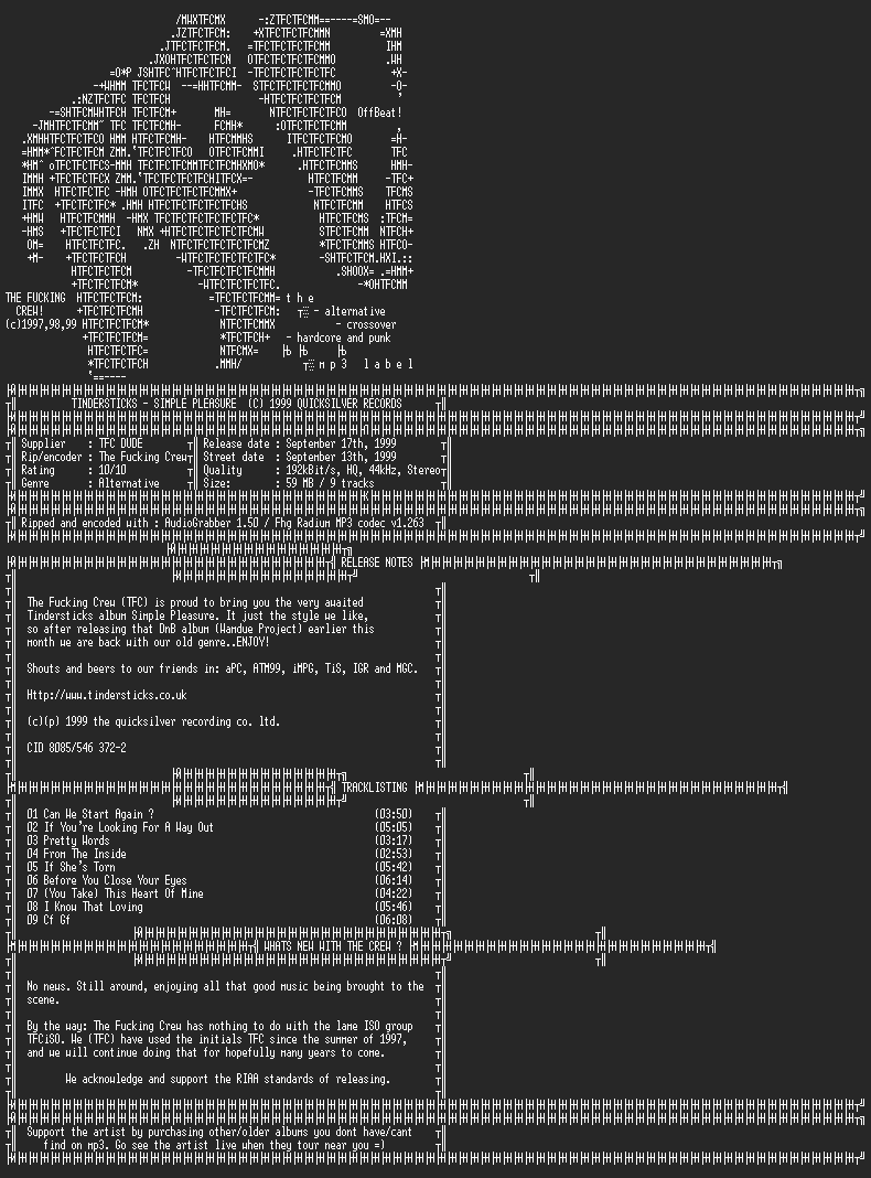 NFO file for Tindersticks-Simple_Pleasure-1999-TFC