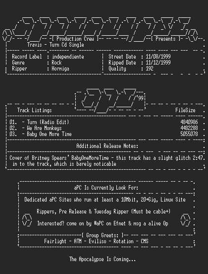 NFO file for Travis-Turn_Cd_Single-1999-apc-hormiga