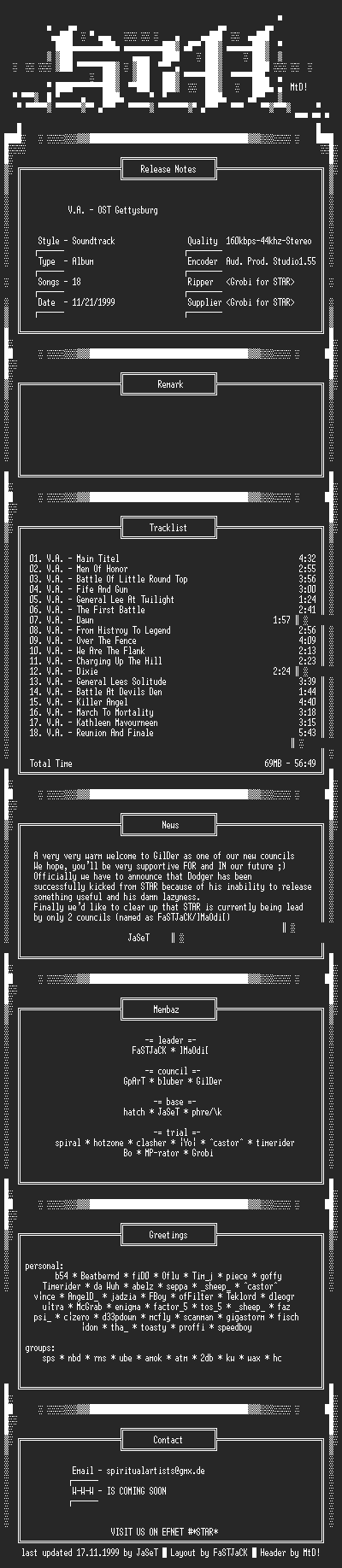 NFO file for V.A.-OST_Gettysburg-(1999)-STAR