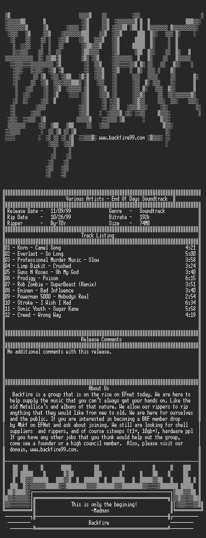 NFO file for VA-End_Of_Days_Soundtrack-1999-BKF