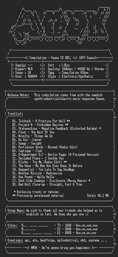 NFO file for Compilation-Sauna_CD_002-amok