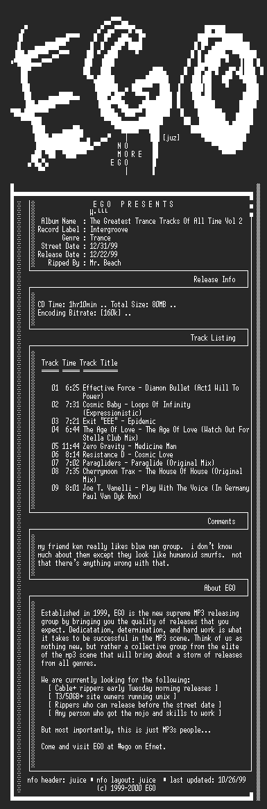 NFO file for Various_Artists-The_Greatest_Trance_Tracks_Of_All_Time_Vol_2-1999-EGO