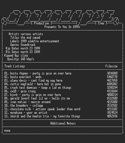 NFO file for Various_artists-the_mod_squad-1999-apc