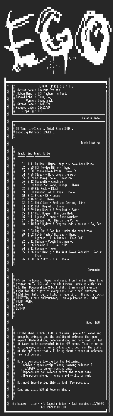 NFO file for Various_Artists-WCW_Mayhem_The_Music-1999-EGO