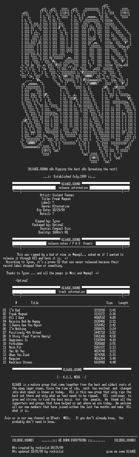 NFO file for Violent_Femmes-Freak_Magnet-1998-KSi
