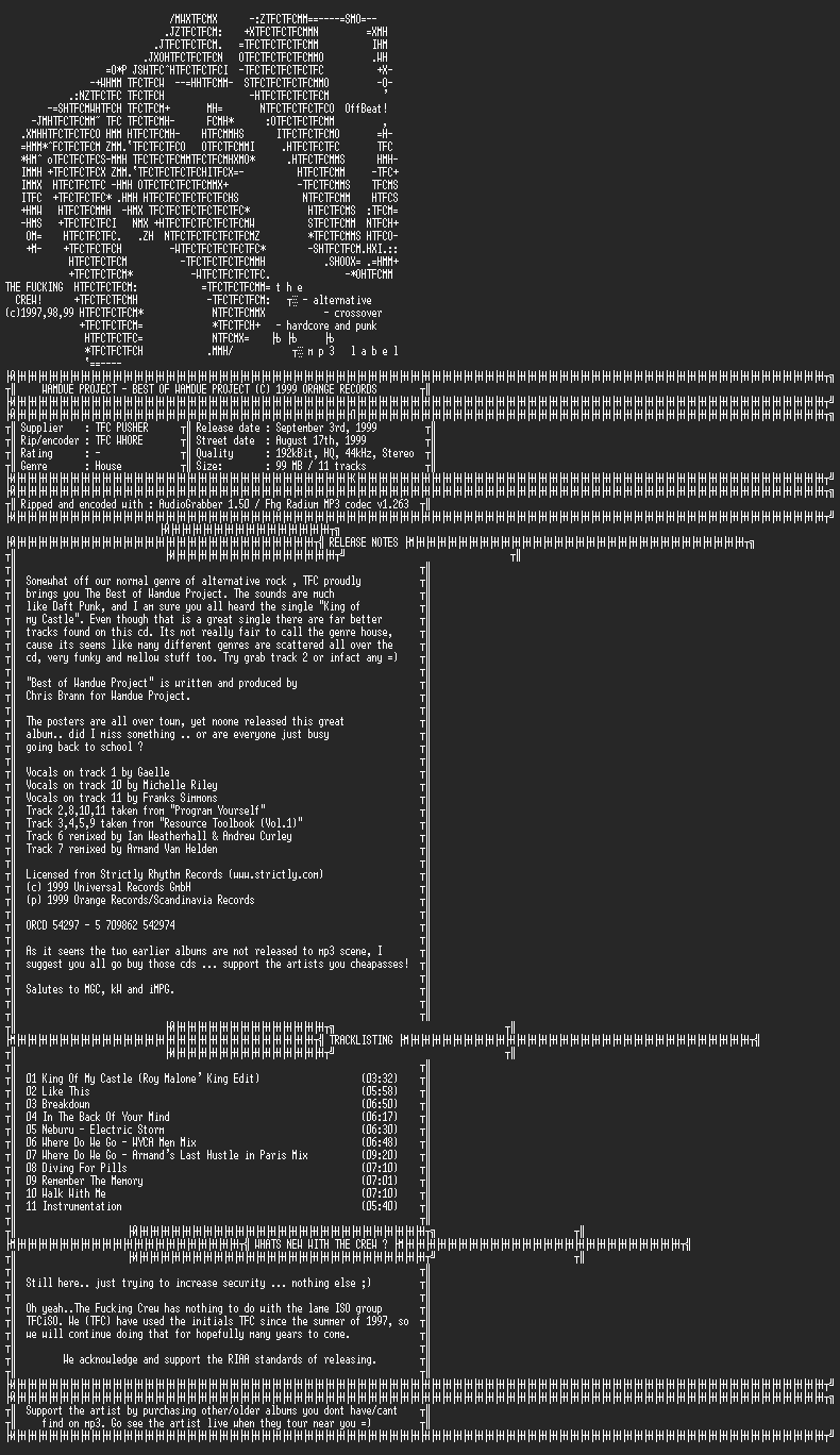 NFO file for Wamdue_Project-Best_Of_Wamdue_Project-1999-TFC