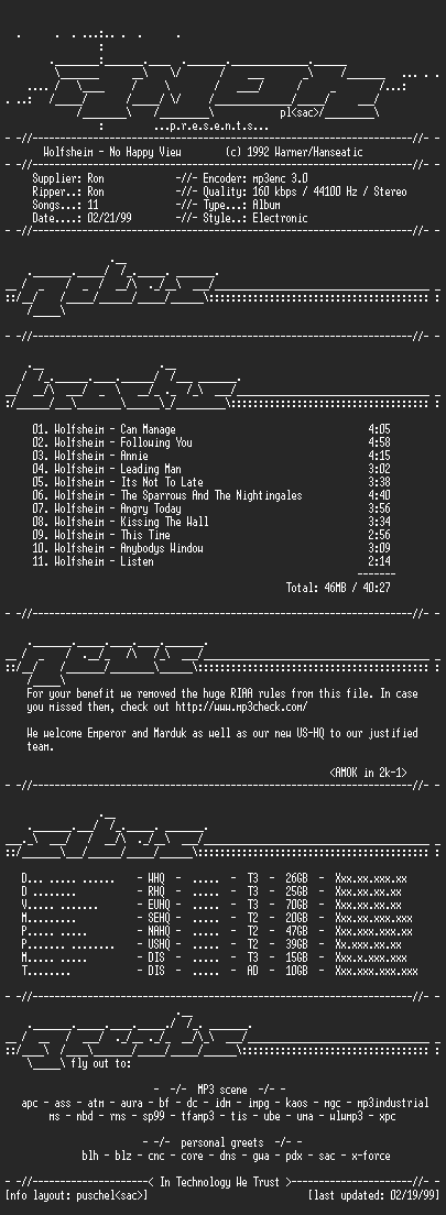 NFO file for Wolfsheim-No_Happy_View-1992-AMOK