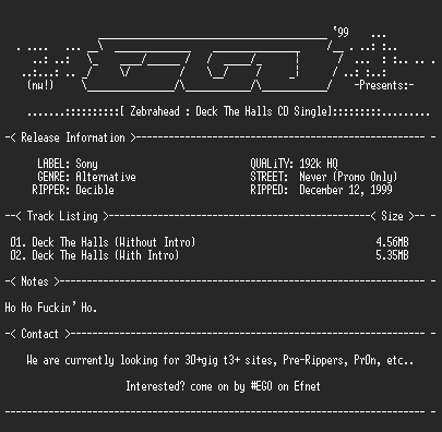 NFO file for Zebrahead-Deck_The_Halls_CD_Single-1999-EGO