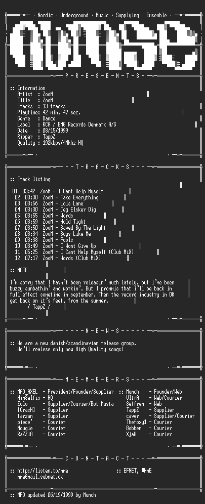 NFO file for ZooM_-_ZooM-1999-NmE