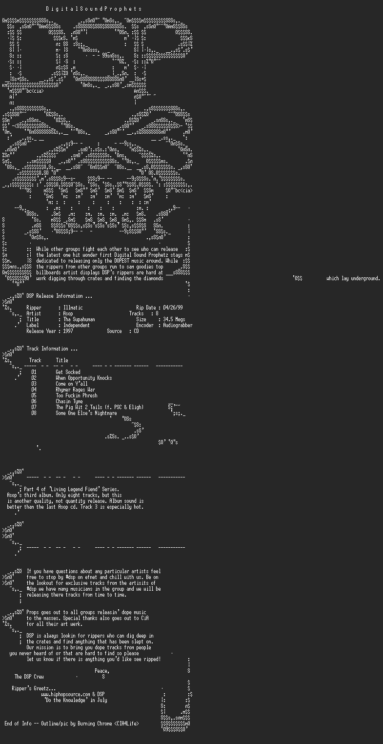 NFO file for Asop_-_The_Supahuman_-_DSP