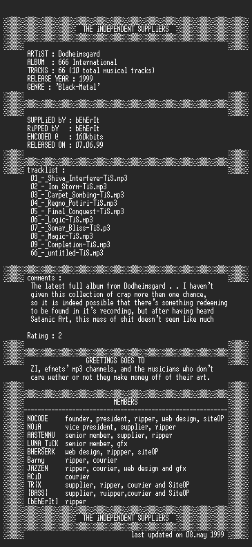 NFO file for Dodheimsgard_-_666_International-TiS