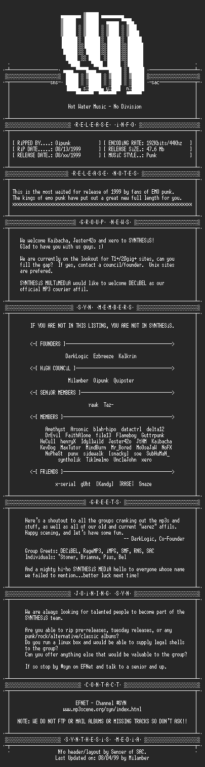 NFO file for Hot_Water_Music_-_No_Division_1999-SYN